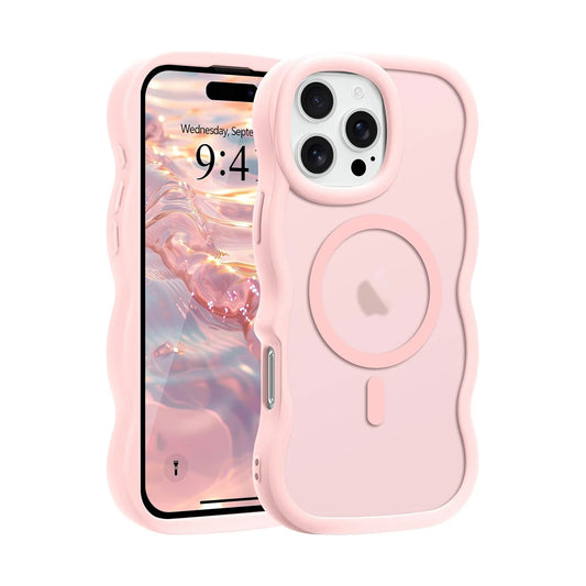 Luxury Wavy MagSafe Case for iPhone 17, 16, 15, 14, 13 & 12 Pro Max | Matte Shockproof Protective Cover