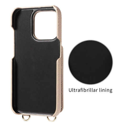 Crossbody Phone Case with Lanyard & Card Holder for iPhone 16 Pro Max, 15, 14 & 13 | Shockproof Leather-Style Cover