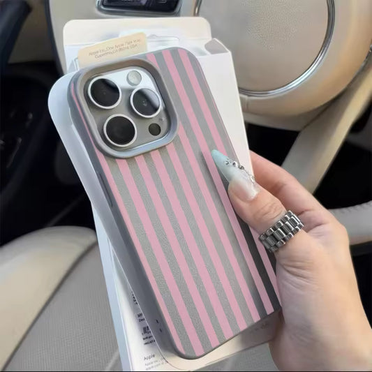 Colorful Striped Phone Case for iPhone 17, 16, 15, 14, 13, 12 & 11 Pro Max | Minimalist Shockproof Soft Cover