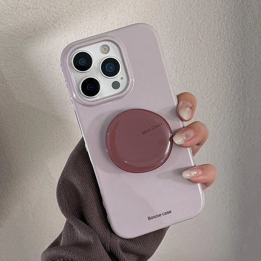 Cute Purple Phone Case with Stand for iPhone 17, 16, 15, 14 & 13 Pro Max | Shockproof Soft Protective Cover