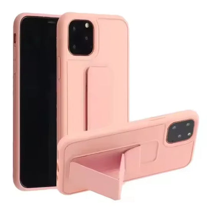 Wrist Strap Phone Case with Foldable Stand for iPhone 16, 15, 14, 13 & 12 | Shockproof Non-Slip Protective Cover