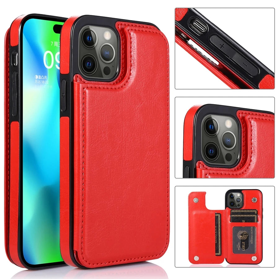 Leather Wallet Phone Case for iPhone 16e