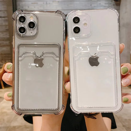 Transparent Card Holder Phone Case for iPhone 17