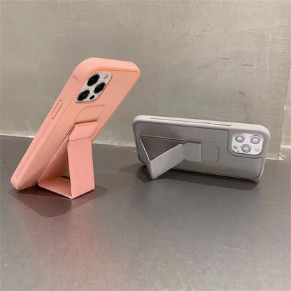 Wrist Strap Phone Case with Foldable Stand for iPhone 16, 15, 14, 13 & 12 | Shockproof Non-Slip Protective Cover
