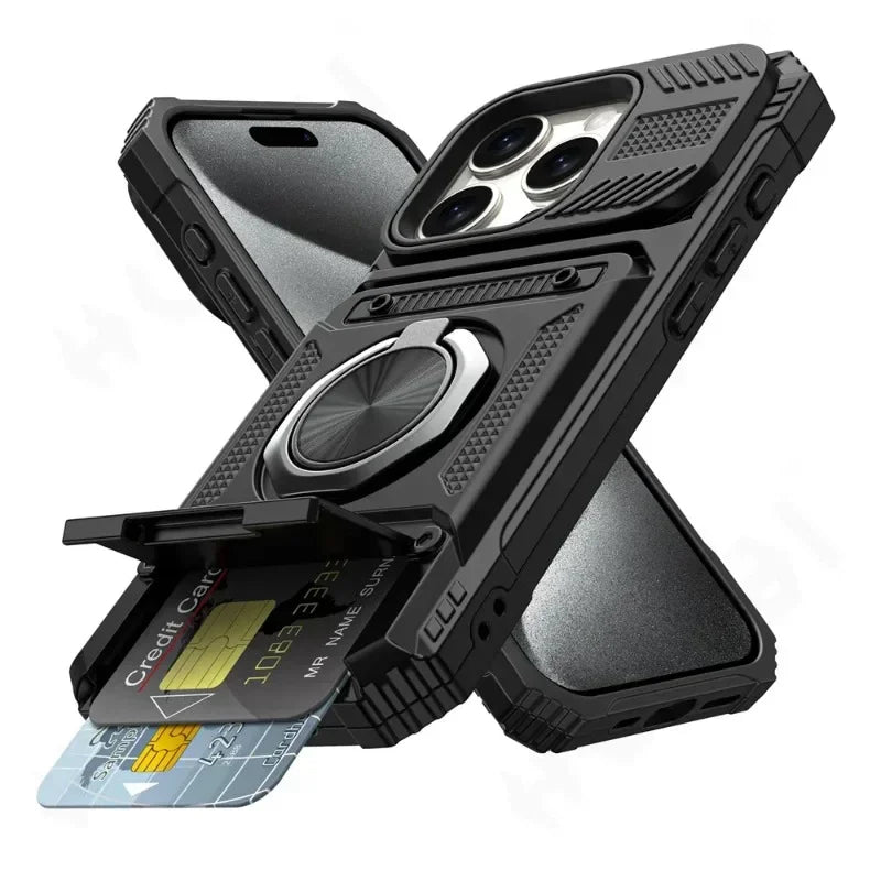 Magnetic Wallet Phone Case for iPhone 16, 