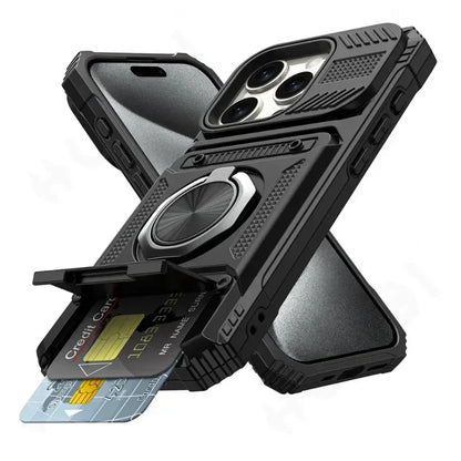 Magnetic Wallet Phone Case for iPhone 16, 