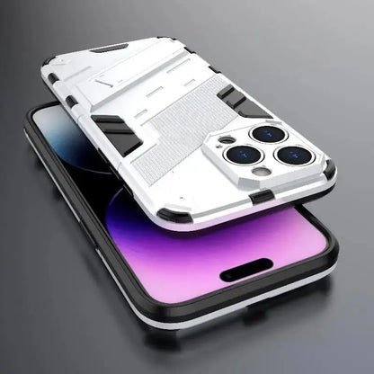 Solid Rugged Armor Shockproof Phone Case For iPhone 17 Air 11 12 13 Mini 14 Plus 15 16 17 Pro Max Holder Stand Back Cover