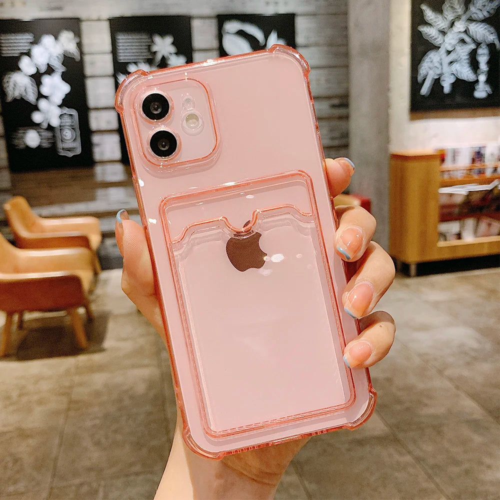 Transparent Card Holder Phone Case for iPhone 17