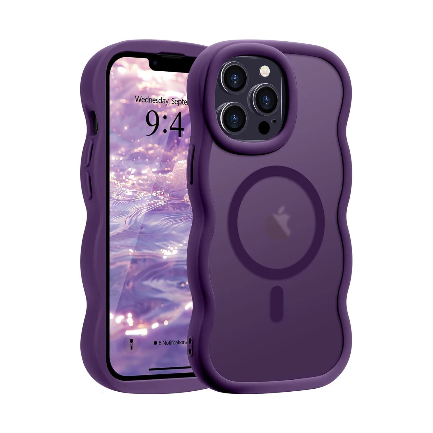 Luxury Wavy MagSafe Case for iPhone 17, 16, 15, 14, 13 & 12 Pro Max | Matte Shockproof Protective Cover