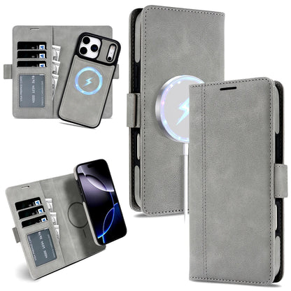 2-in-1 MagSafe Wallet Case for iPhone 17, 16, 15, 14, 13 & 12 Pro Max | Detachable Leather Card Holder Flip Cover