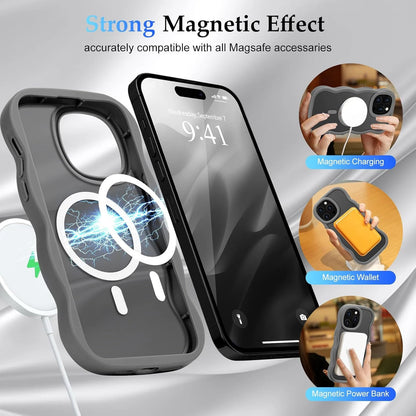 Luxury Wavy MagSafe Case for iPhone 17, 16, 15, 14, 13 & 12 Pro Max | Matte Shockproof Protective Cover