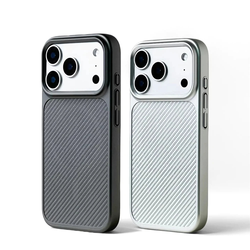 Luxury Carbon Fiber MagSafe Case for iPhone 17, 16 & 15 Pro Max | Matte Magnetic Hard Protective Cover