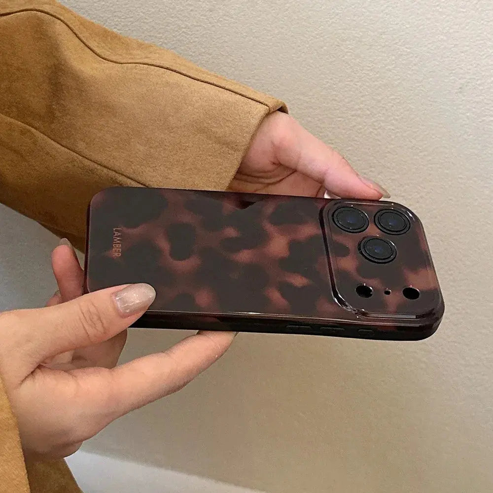Retro Leopard Print Phone Case for iPhone 17, 16, 15, 14, 13, 12 & 11 Pro Max | Shockproof Silicone Protective Cover