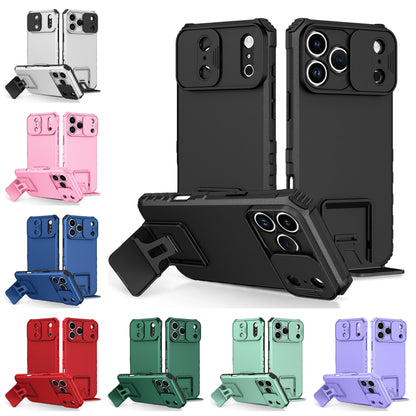 Slide Camera Cover Phone Case for iPhone 17 Air, 17 Plus & 17 Pro Max | Shockproof Armor Case with Kickstand