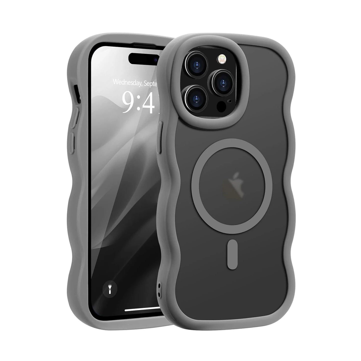 Luxury Wavy MagSafe Case for iPhone 17, 16, 15, 14, 13 & 12 Pro Max | Matte Shockproof Protective Cover