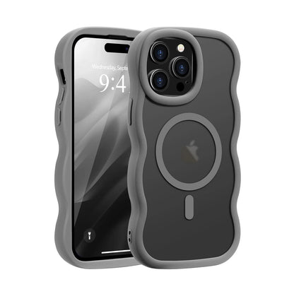 Luxury Wavy MagSafe Case for iPhone 17, 16, 15, 14, 13 & 12 Pro Max | Matte Shockproof Protective Cover