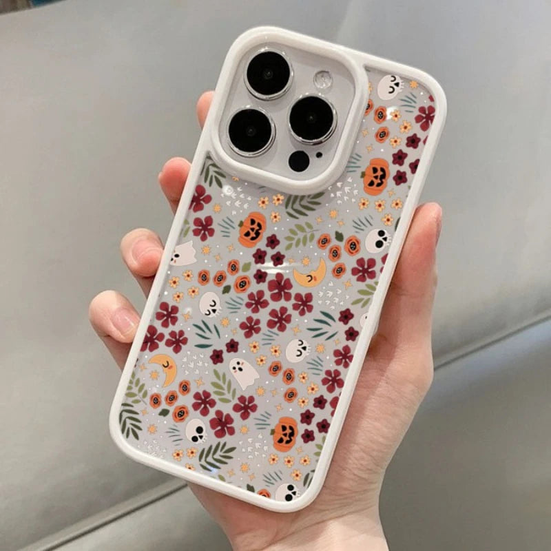 Cute Halloween Pumpkin Skull Phone Case for iPhone 17,