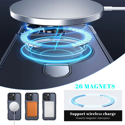 MagSafe Magnetic Stand Phone Case for iPhone 17, 16, 15, 14, 13, 12 & 11 Pro Max | Shockproof Protective Cover
