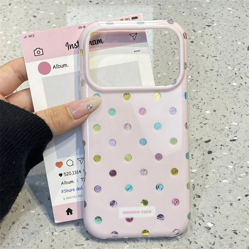 Korean Colorful Polka Dot Phone Case for iPhone 17