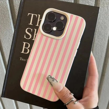 Colorful Striped Phone Case for iPhone 17, 16, 15, 14, 13, 12 & 11 Pro Max | Minimalist Shockproof Soft Cover
