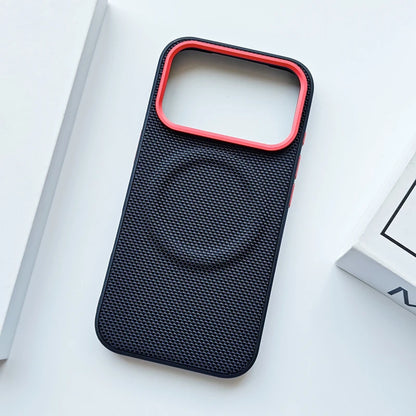 For iPhone 17 Pro Max 17 Air Case Luxury Magnetic Soft TPU+Nylon Woven Leather Back Anti-Fingerprint Cover for iPhone 17