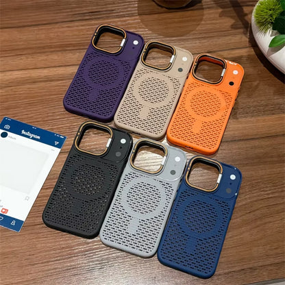 MagSafe Heat Dissipation Phone Case for iPhone 17, 16, 15, 14, 13, 12 & 11 Pro Max | Magnetic Kickstand Frosted Protective Cover