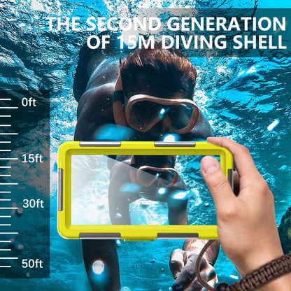 IP68 Waterproof Phone Case with Lanyard for iPhone & Android | 15M/50FT Underwater Diving Protective Pouch