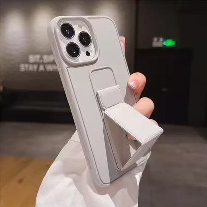 Wrist Strap Phone Case with Foldable Stand for iPhone 16, 15, 14, 13 & 12 | Shockproof Non-Slip Protective Cover