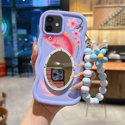 3 Pcs(Light Delicate Petals Phone Case+Lanyard+Stand)Phone Case for IPhone 11/7/7 Plus/8/8 Plus/15