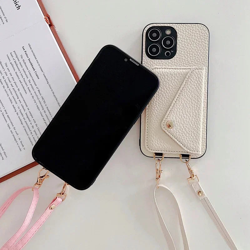 Crossbody Leather Wallet Phone Case for iPhone 17,