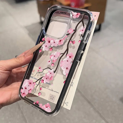 2-in-1 Candy Color Floral Phone Case for iPhone 17, 16, 15, 14, 13, 12 & 11 Pro Max | Soft TPU Clear Protective Cover
