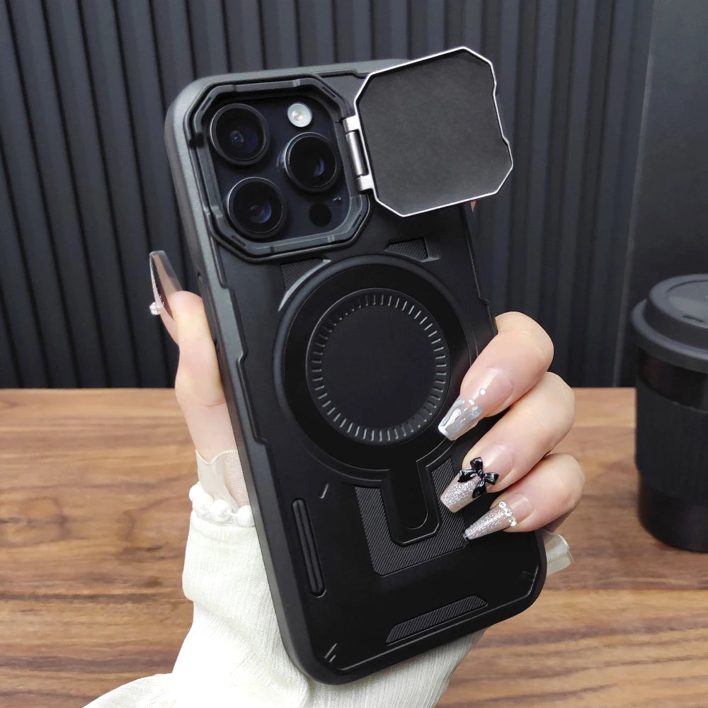 Shockproof MagSafe Armor Case for iPhone 17, 16, 15, 14, 13 & 12 Pro Max | Heavy Duty Protective Kickstand Cover