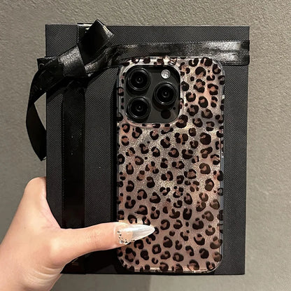 Cute Leopard Print Clear Phone Case for iPhone 17, 16, 15, 14, 13, 12 & 11 Pro Max | Shockproof Silicone Protective Cover