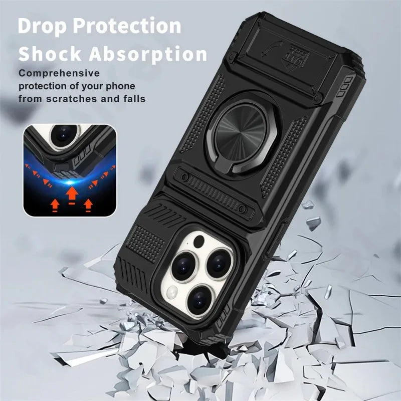 Magnetic Wallet Phone Case for iPhone 16, 