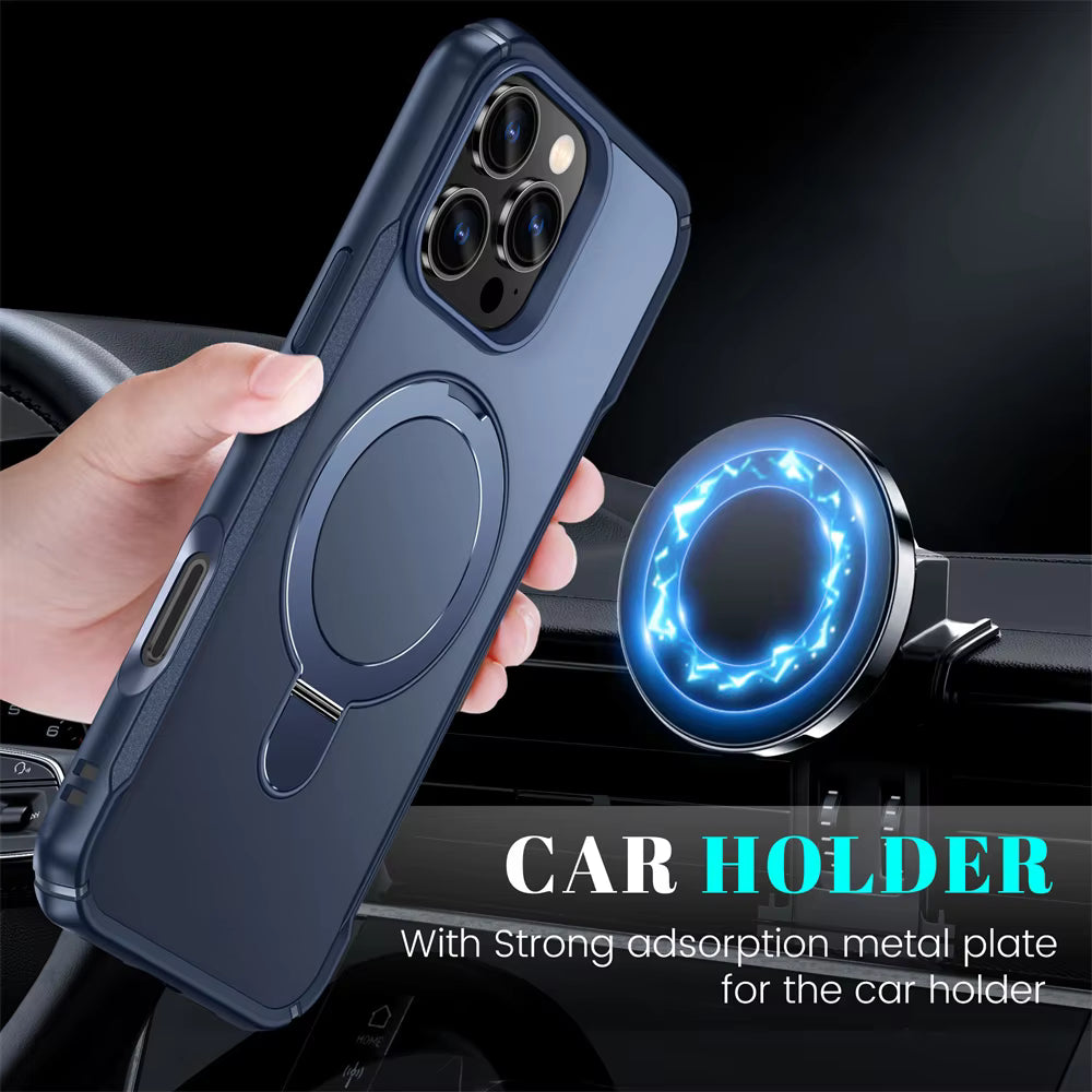 MagSafe Magnetic Stand Phone Case for iPhone 17, 16, 15, 14, 13, 12 & 11 Pro Max | Shockproof Protective Cover