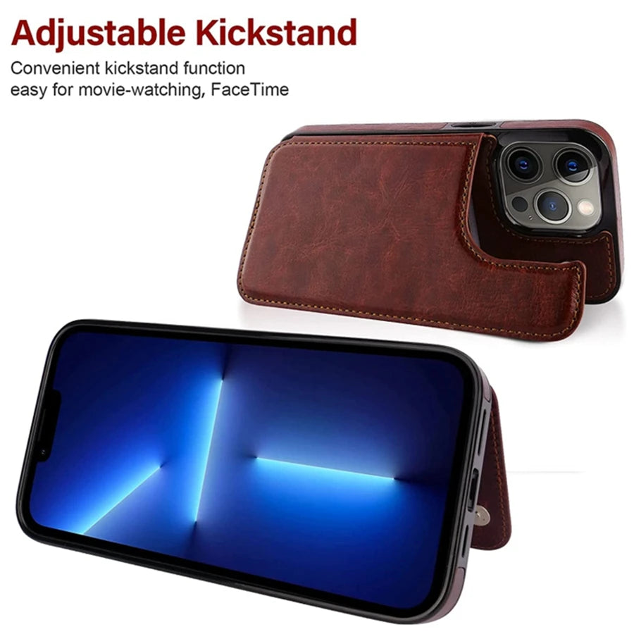 Leather Wallet Phone Case for iPhone 16e