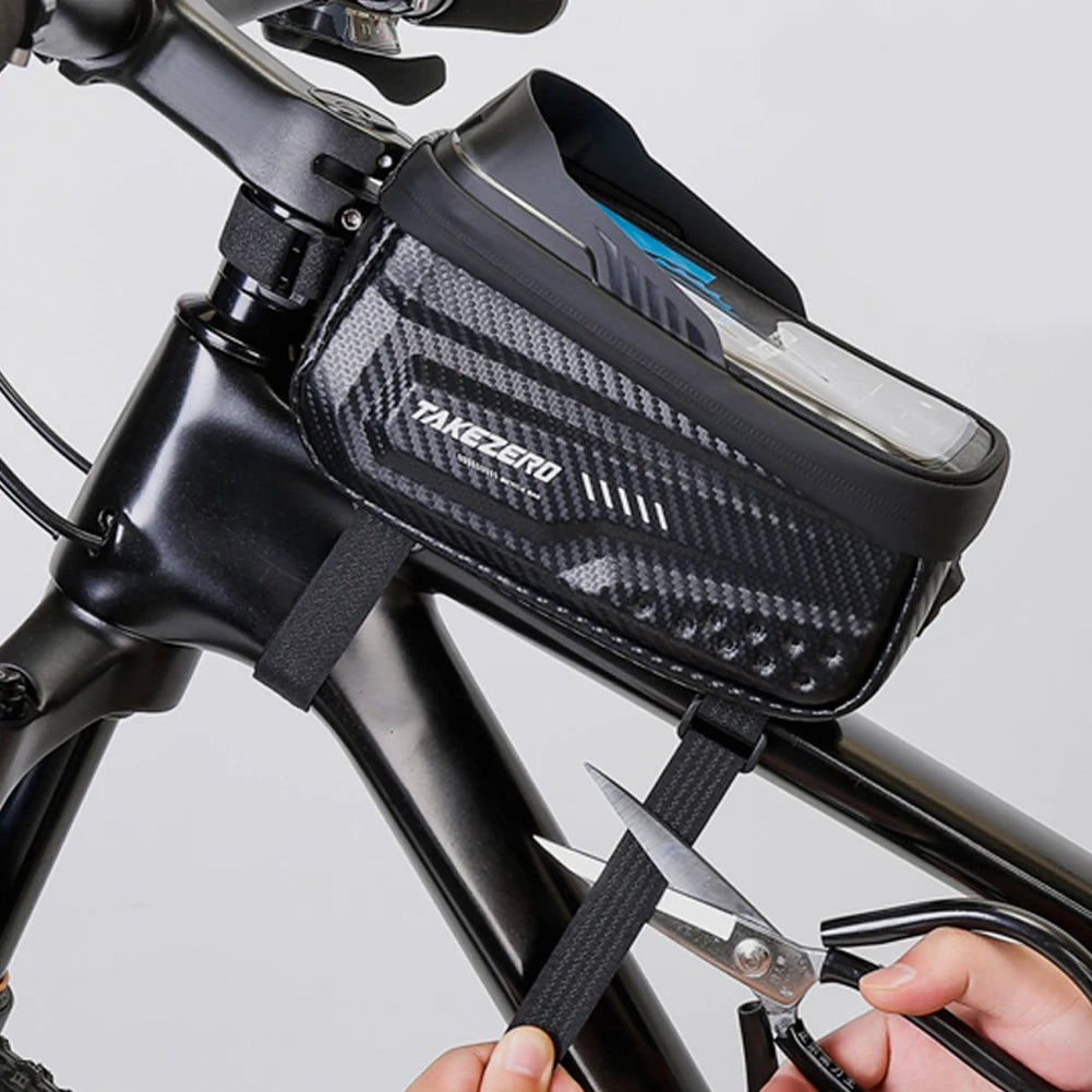 Waterproof Bike Phone Holder Bag with Touch Screen | 1L Bicycle Top Tube Frame Bag for 4.7–6.8" Smartphones
