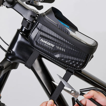 Waterproof Bike Phone Holder Bag with Touch Screen | 1L Bicycle Top Tube Frame Bag for 4.7–6.8" Smartphones