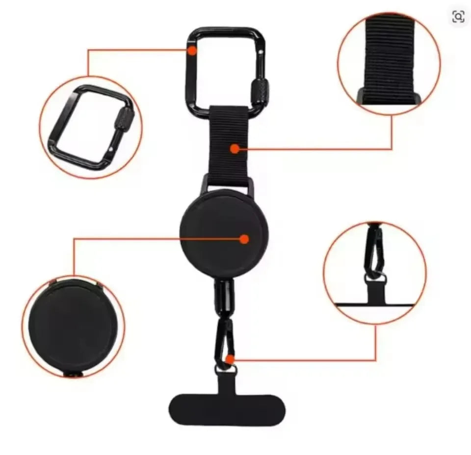 Retractable Anti-Theft Phone Case with Lanyard for iPhone 17, 16, 15, 14, 13 & 12 Pro Max | Anti-Lost Crossbody Protective Cover