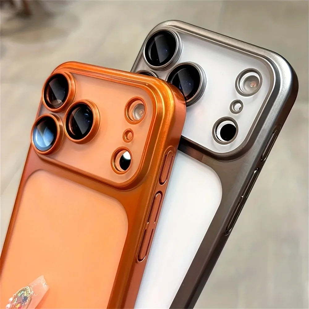 Luxury Matte Frosted Phone Case for iPhone 17, 16, 15, 14 & 13 Pro Max | Hard PC Shockproof Cover with Camera Lens Protection