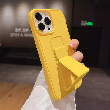 Wrist Strap Phone Case with Foldable Stand for iPhone 16, 15, 14, 13 & 12 | Shockproof Non-Slip Protective Cover