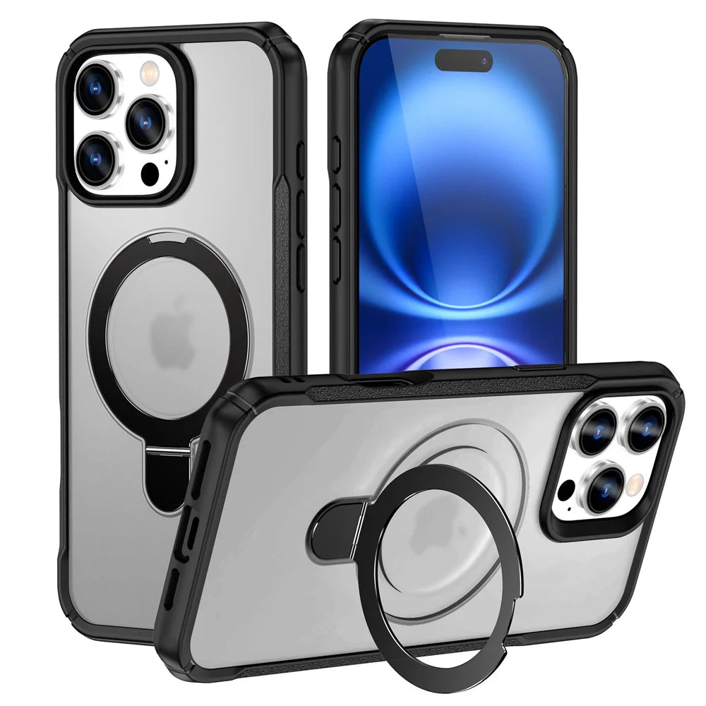 MagSafe Magnetic Stand Phone Case for iPhone 17, 16, 15, 14, 13, 12 & 11 Pro Max | Shockproof Protective Cover