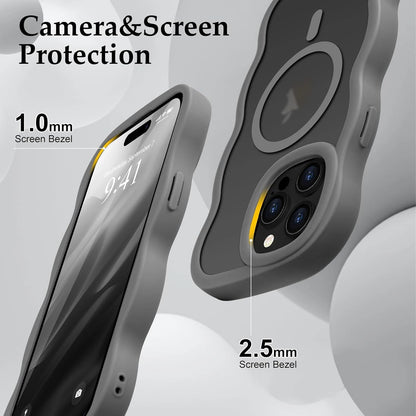 Luxury Wavy MagSafe Case for iPhone 17, 16, 15, 14, 13 & 12 Pro Max | Matte Shockproof Protective Cover