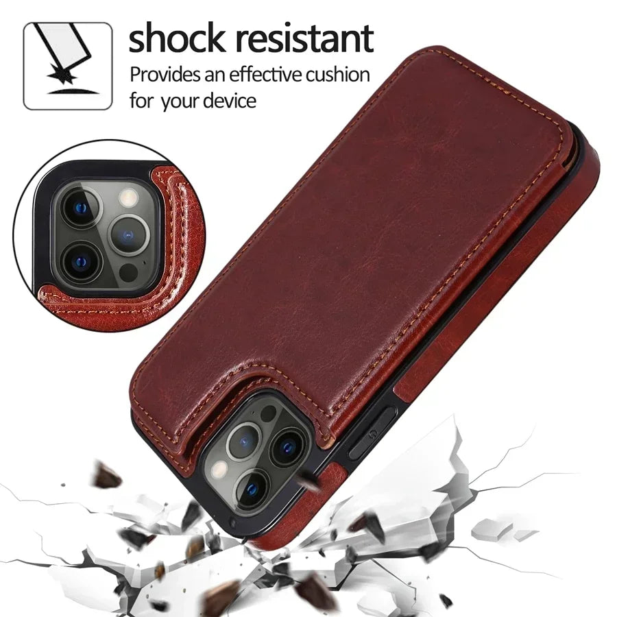 Leather Wallet Phone Case for iPhone 16e