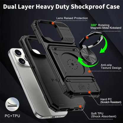 Magnetic Wallet Phone Case for iPhone 16, 