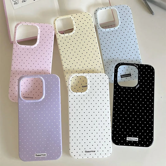 Polka Dot Silicone Phone Case for iPhone 17, 16, 15, 14, 13, 12 & 11 Pro Max | Ultra Slim Shockproof Protective Cover