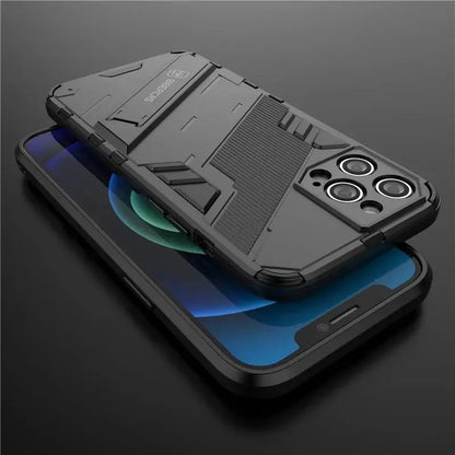 Solid Rugged Armor Shockproof Phone Case For iPhone 17 Air 11 12 13 Mini 14 Plus 15 16 17 Pro Max Holder Stand Back Cover