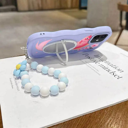 3 Pcs(Light Delicate Petals Phone Case+Lanyard+Stand)Phone Case for IPhone 11/7/7 Plus/8/8 Plus/15