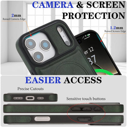 2-in-1 MagSafe Wallet Case for iPhone 17, 16, 15, 14, 13 & 12 Pro Max | Detachable Leather Card Holder Flip Cover
