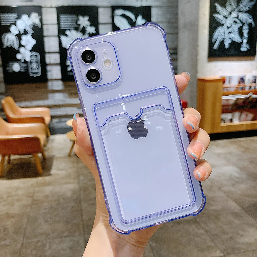 Transparent Card Holder Phone Case for iPhone 17